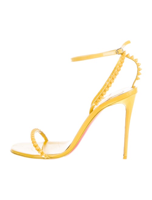 Christian Louboutin Spike Accents Patent Leather Sandals