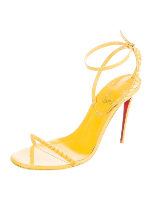 Christian Louboutin Spike Accents Patent Leather Sandals