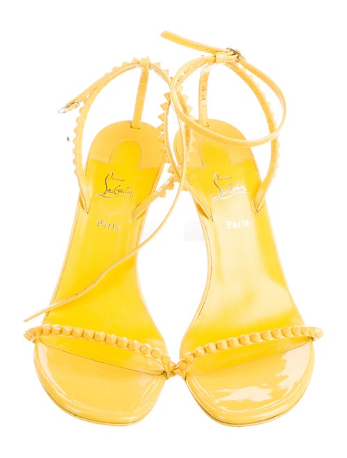 Christian Louboutin Spike Accents Patent Leather Sandals