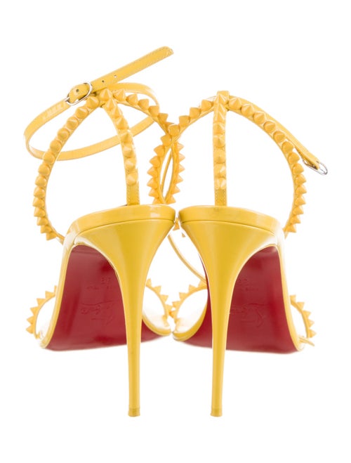 Christian Louboutin Spike Accents Patent Leather Sandals