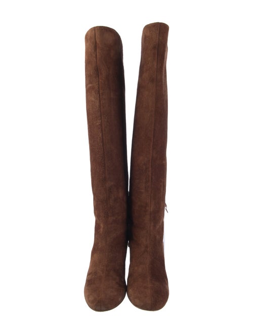 Christian Louboutin Suede Fringe Trim Accent Boots