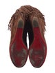 Christian Louboutin Suede Fringe Trim Accent Boots