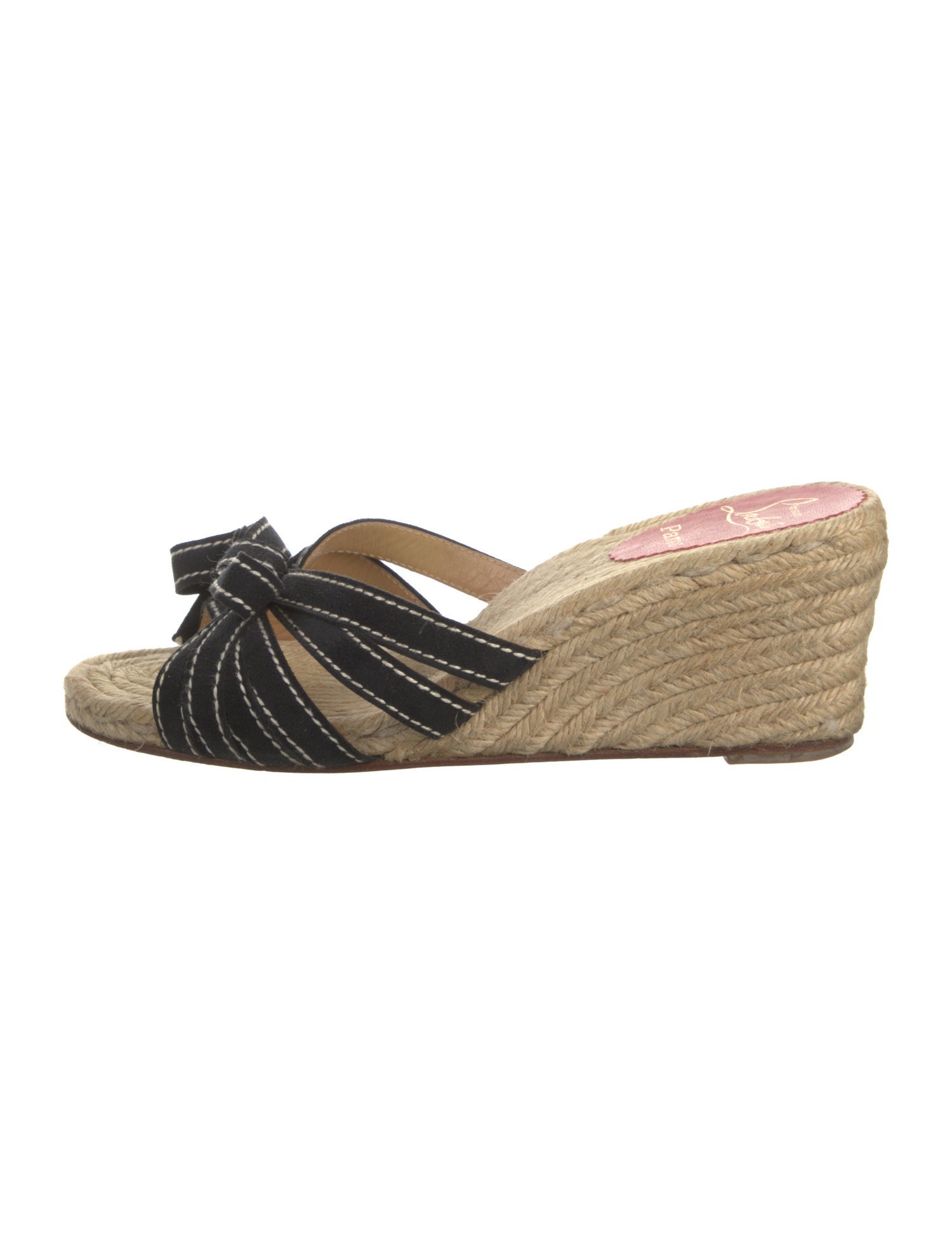 Christian Louboutin Jute Bow Accents Espadrilles