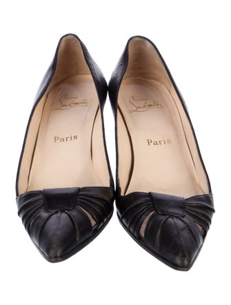 Christian Louboutin Leather Cutout Accent Pumps