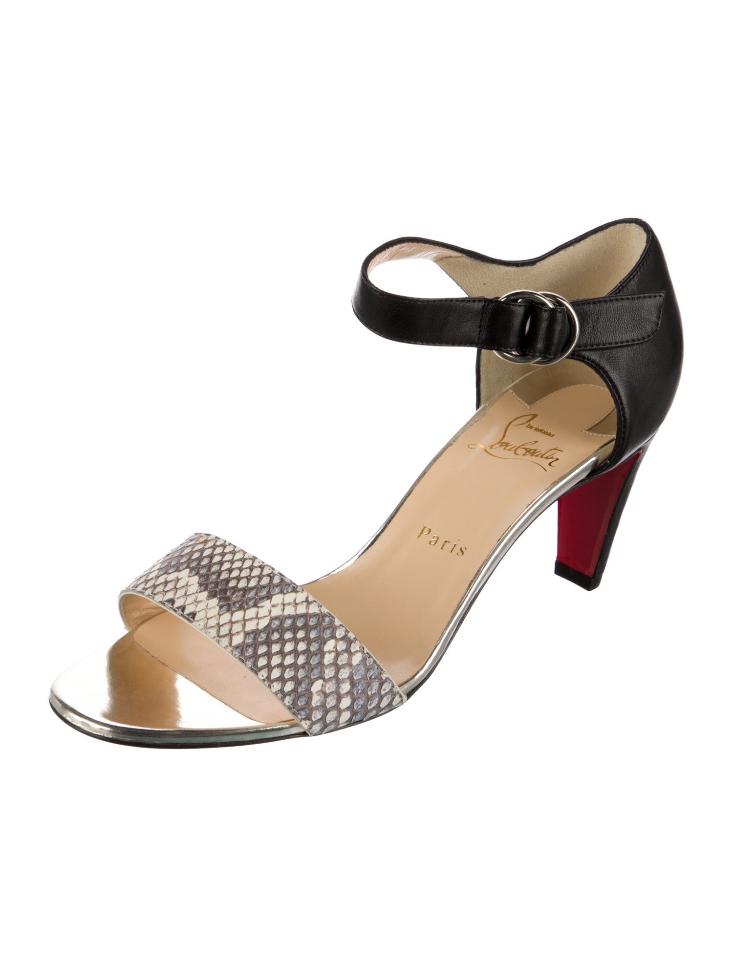 Christian Louboutin Leather Animal Print Sandals