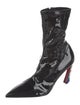Christian Louboutin Patent Leather Crystal Embellishments Sock Boots