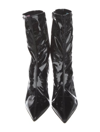 Christian Louboutin Patent Leather Crystal Embellishments Sock Boots