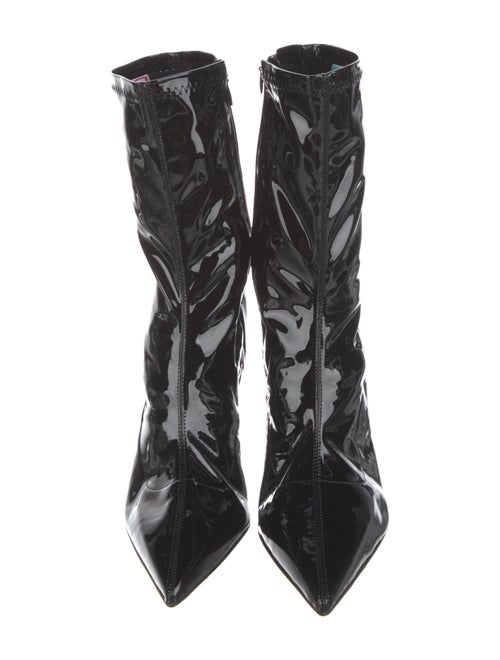 Christian Louboutin Patent Leather Crystal Embellishments Sock Boots