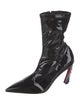 Christian Louboutin Patent Leather Crystal Embellishments Sock Boots