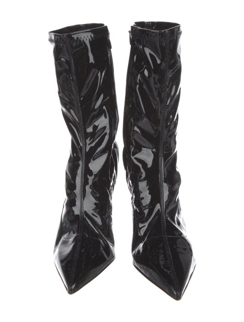 Christian Louboutin Patent Leather Crystal Embellishments Sock Boots