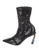 Christian Louboutin Patent Leather Crystal Embellishments Sock Boots