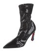 Christian Louboutin Patent Leather Crystal Embellishments Sock Boots