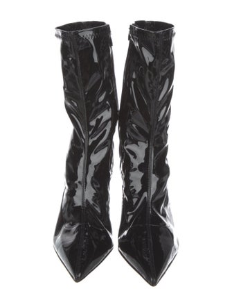 Christian Louboutin Patent Leather Crystal Embellishments Sock Boots