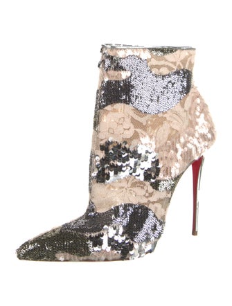 Christian Louboutin Lace Animal Print Boots