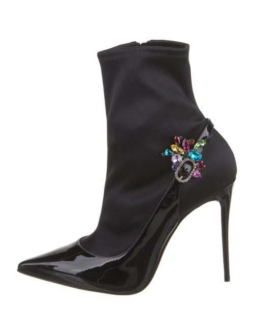 Christian Louboutin Satin Crystal Embellishments Sock Boots