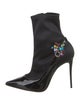 Christian Louboutin Satin Crystal Embellishments Sock Boots
