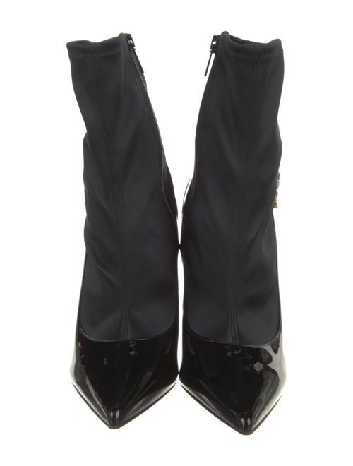Christian Louboutin Satin Crystal Embellishments Sock Boots