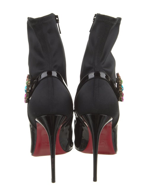 Christian Louboutin Satin Crystal Embellishments Sock Boots