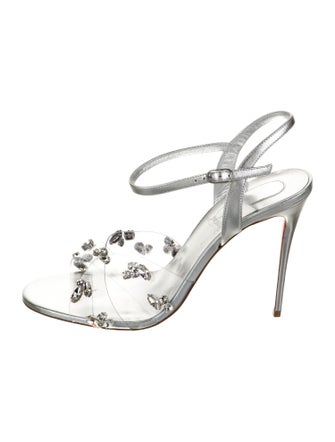 Christian Louboutin Leather Animal Print Slingback Sandals