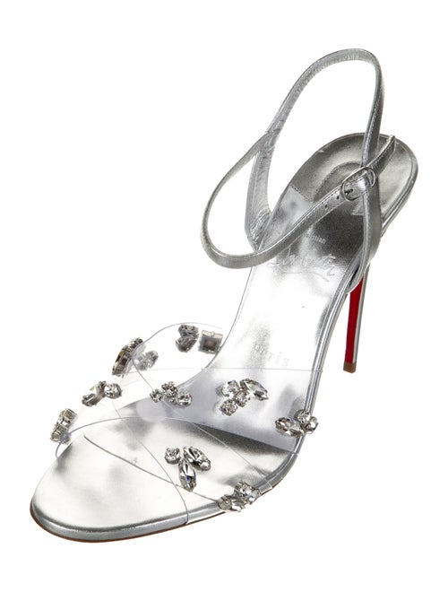 Christian Louboutin Leather Animal Print Slingback Sandals