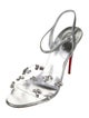 Christian Louboutin Leather Animal Print Slingback Sandals
