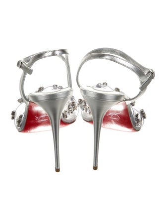 Christian Louboutin Leather Animal Print Slingback Sandals