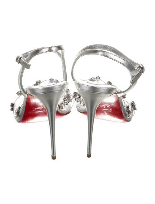 Christian Louboutin Leather Animal Print Slingback Sandals