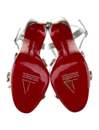 Christian Louboutin Leather Animal Print Slingback Sandals