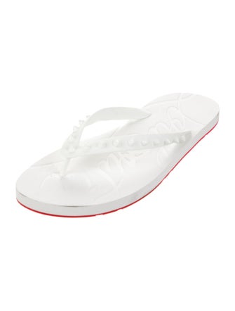 Christian Louboutin Rubber Studded Accents Flip Flops