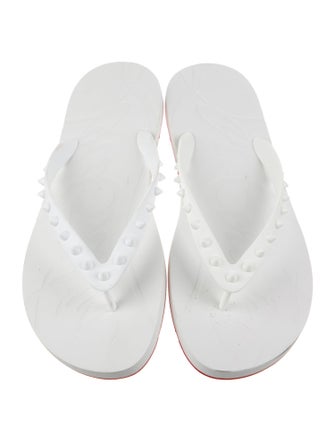 Christian Louboutin Rubber Studded Accents Flip Flops