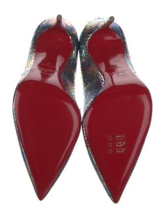 Christian Louboutin Embossed Leather Animal Print Pumps