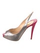 Christian Louboutin Glitter Colorblock Pattern Slingback Pumps