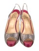 Christian Louboutin Glitter Colorblock Pattern Slingback Pumps