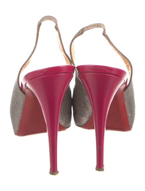 Christian Louboutin Glitter Colorblock Pattern Slingback Pumps