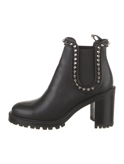 Christian Louboutin Leather Studded Accents Chelsea Boots