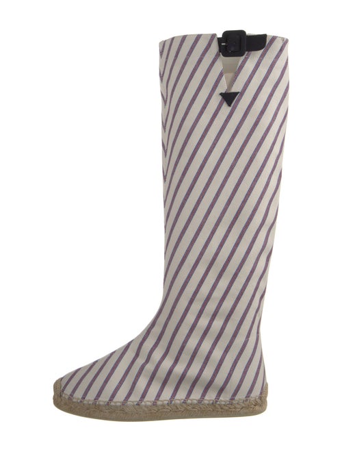 Christian Louboutin Canvas Striped Rain Boots