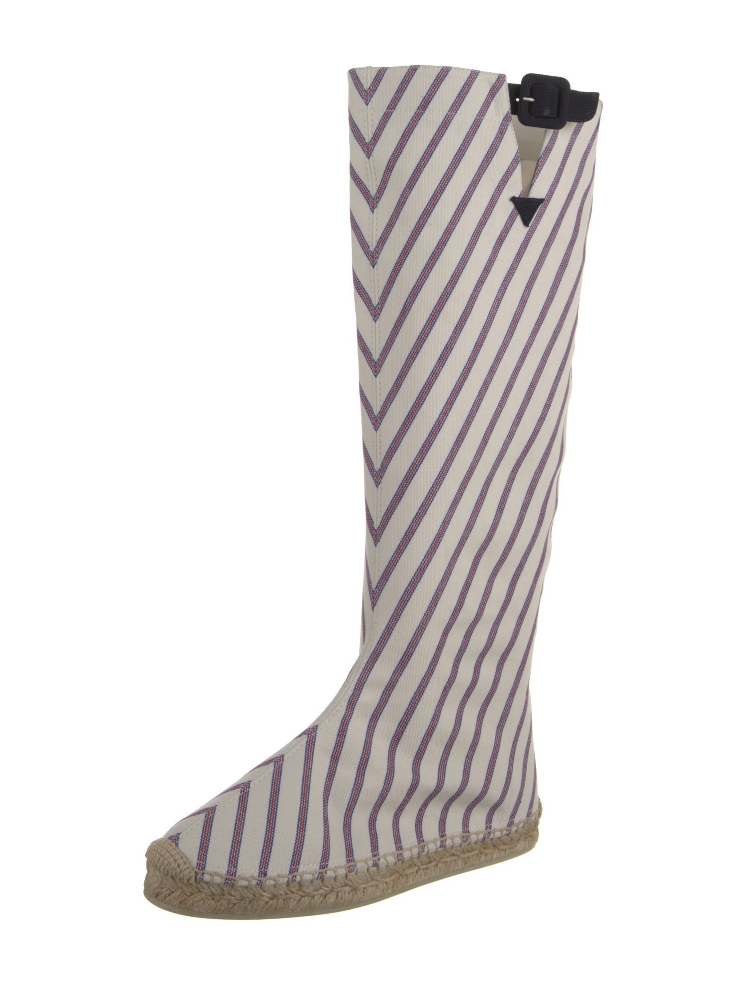 Christian Louboutin Canvas Striped Rain Boots