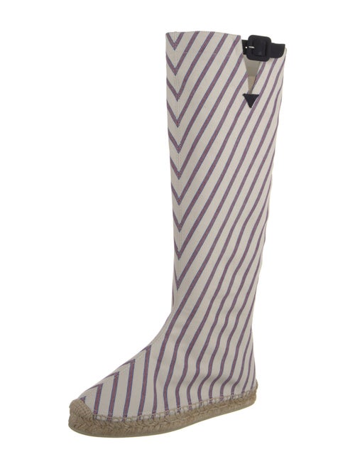 Christian Louboutin Canvas Striped Rain Boots