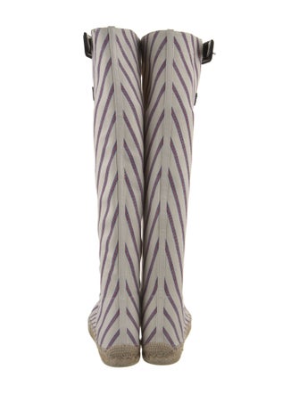 Christian Louboutin Canvas Striped Rain Boots