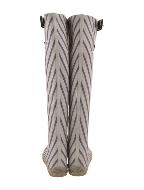 Christian Louboutin Canvas Striped Rain Boots
