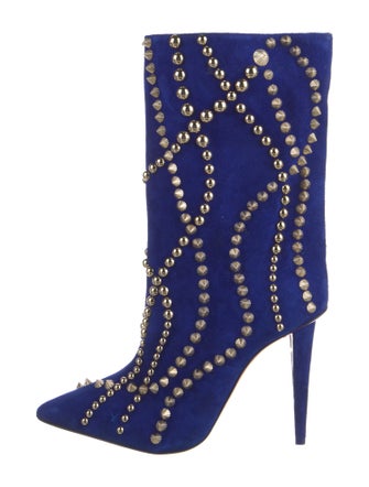 Christian Louboutin Suede Studded Accents Boots