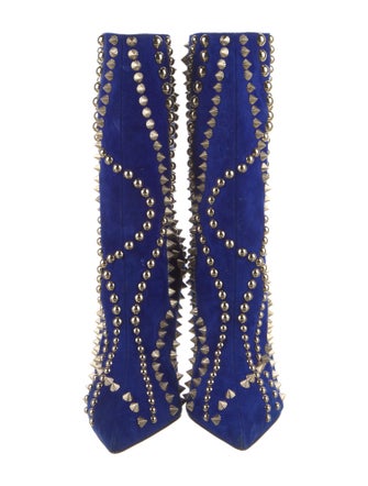 Christian Louboutin Suede Studded Accents Boots