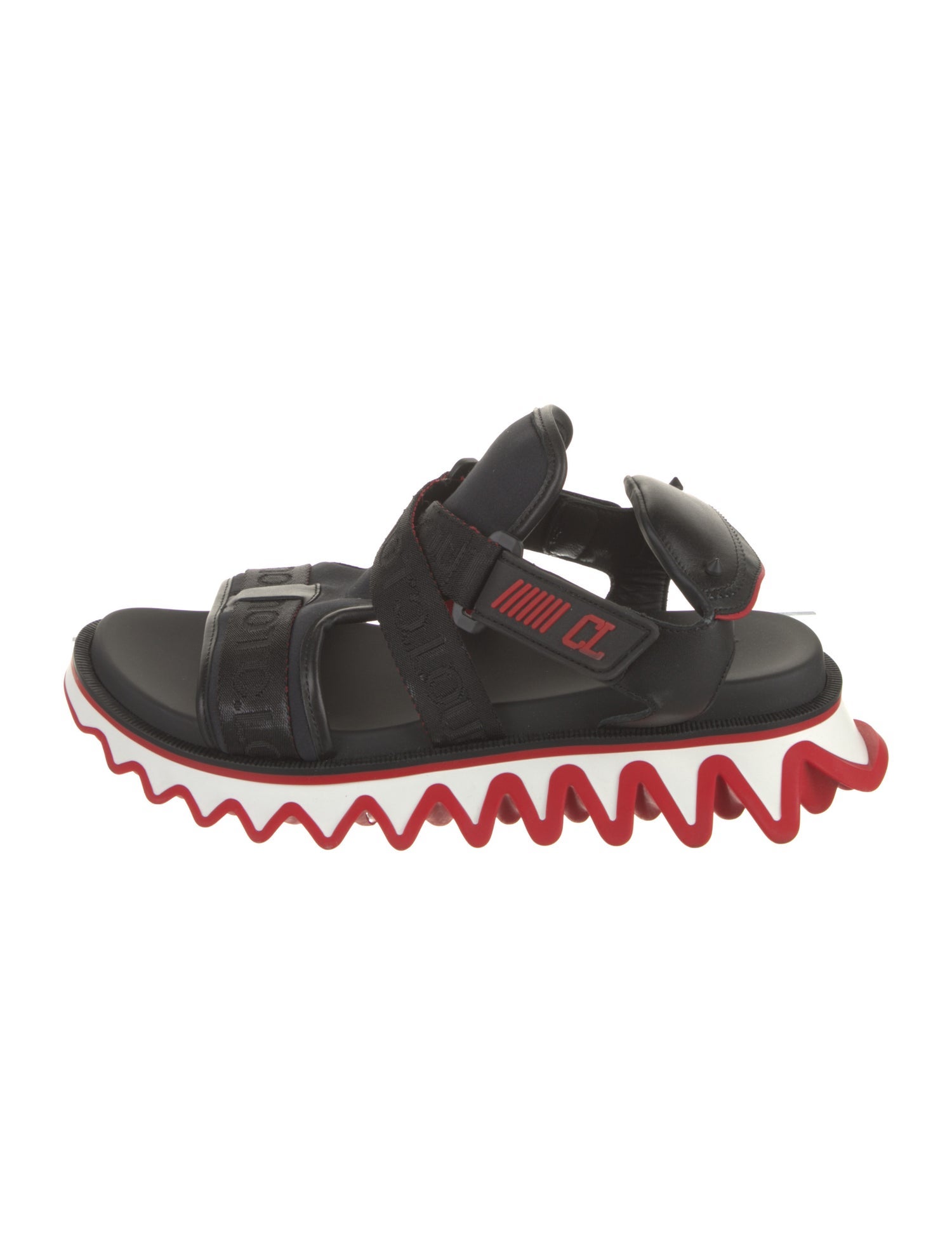 Christian Louboutin Neoprene Leather Trim Embellishment Sandals