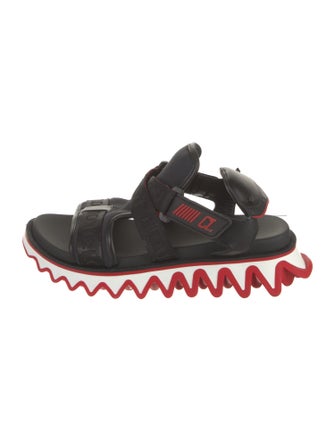 Christian Louboutin Neoprene Leather Trim Embellishment Sandals
