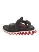 Christian Louboutin Neoprene Leather Trim Embellishment Sandals
