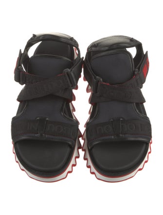 Christian Louboutin Neoprene Leather Trim Embellishment Sandals