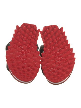 Christian Louboutin Neoprene Leather Trim Embellishment Sandals