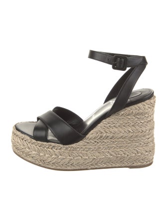 Christian Louboutin Leather Colorblock Pattern Espadrilles