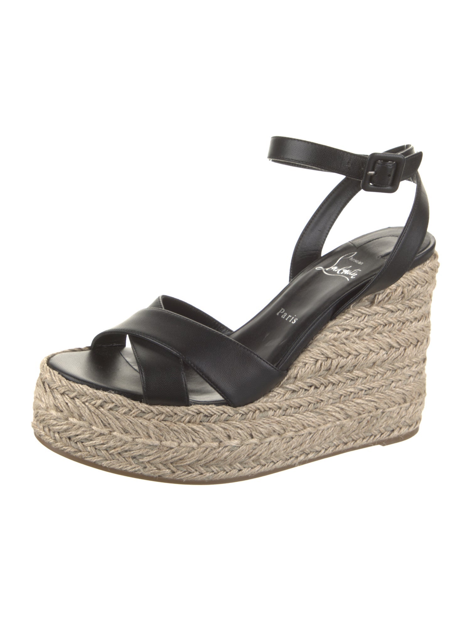 Christian Louboutin Leather Colorblock Pattern Espadrilles