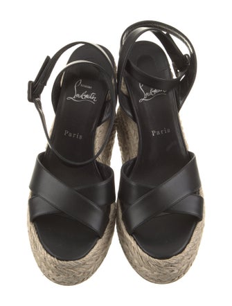 Christian Louboutin Leather Colorblock Pattern Espadrilles